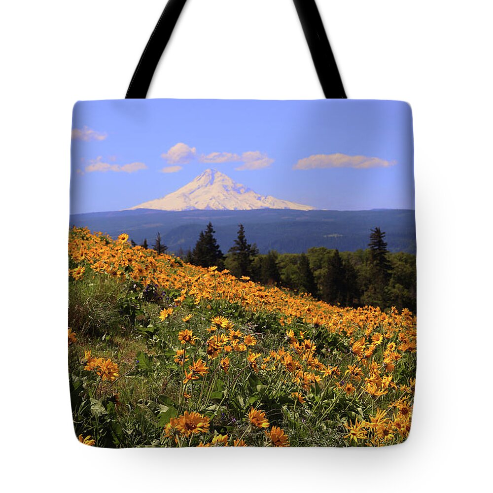Oak Tree Tote Bag featuring the photograph Mt. Hood, Rowena Crest by Jeanette French