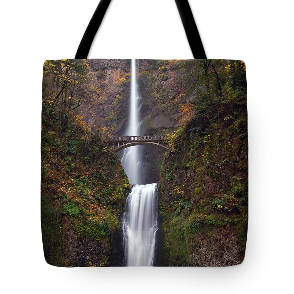 Scenics Tote Bag featuring the photograph Multnomah Falls by Ted Ducker Photography