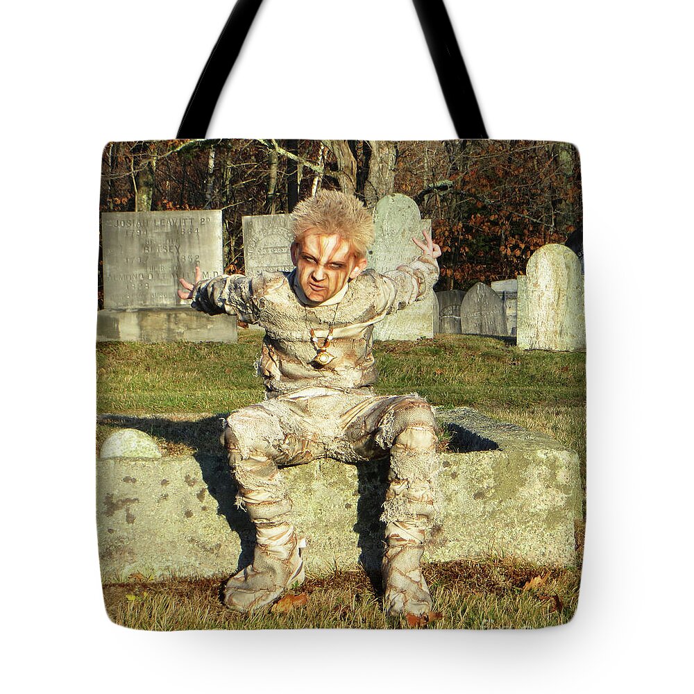 Halloween Tote Bag featuring the photograph Mummy Costume 10 by Amy E Fraser