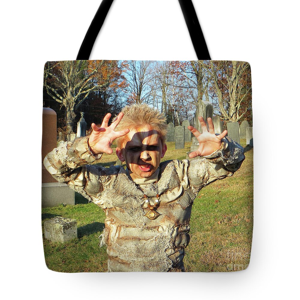 Halloween Tote Bag featuring the photograph Mummy Costume 8 by Amy E Fraser