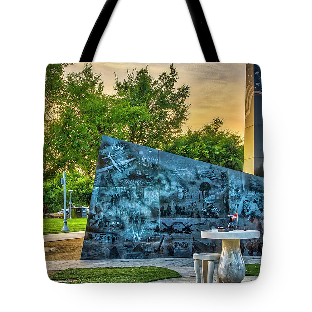 Architecture Tote Bag featuring the photograph Murrieta Veterens Memorial by Donald Pash