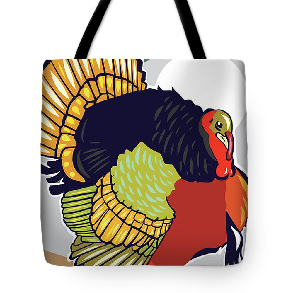 Brookline Turkeys Tote Bag featuring the digital art Muscle Beach by Caroline Barnes