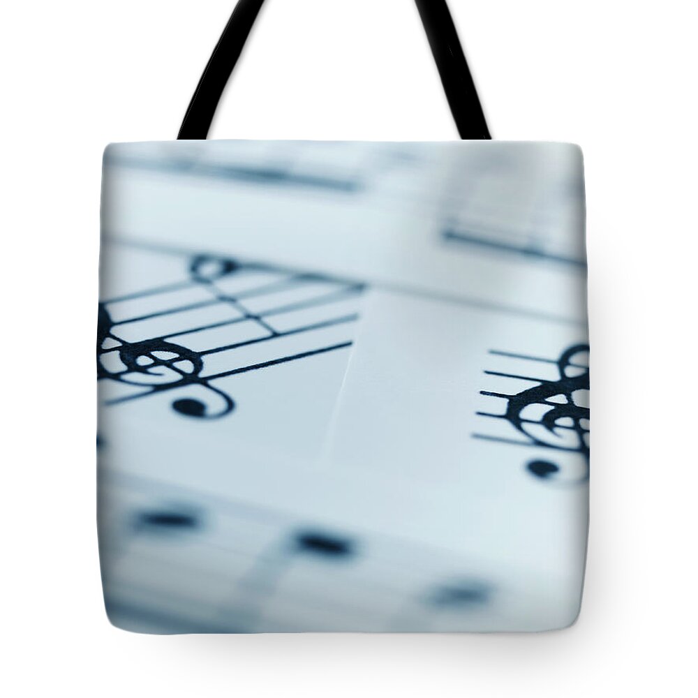 Sheet Music Tote Bag featuring the photograph Music Sheets by Adam Gault