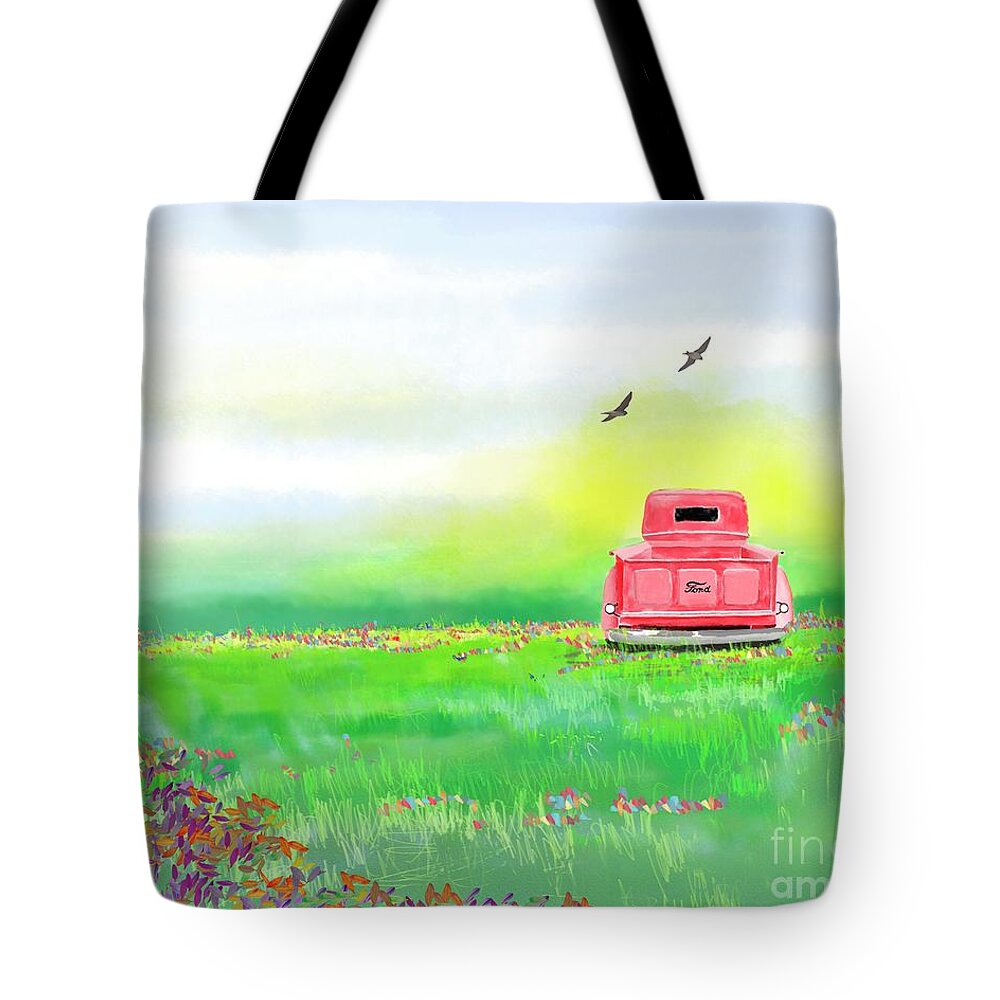Ford Tote Bag featuring the painting My Dream by Kathy Strauss