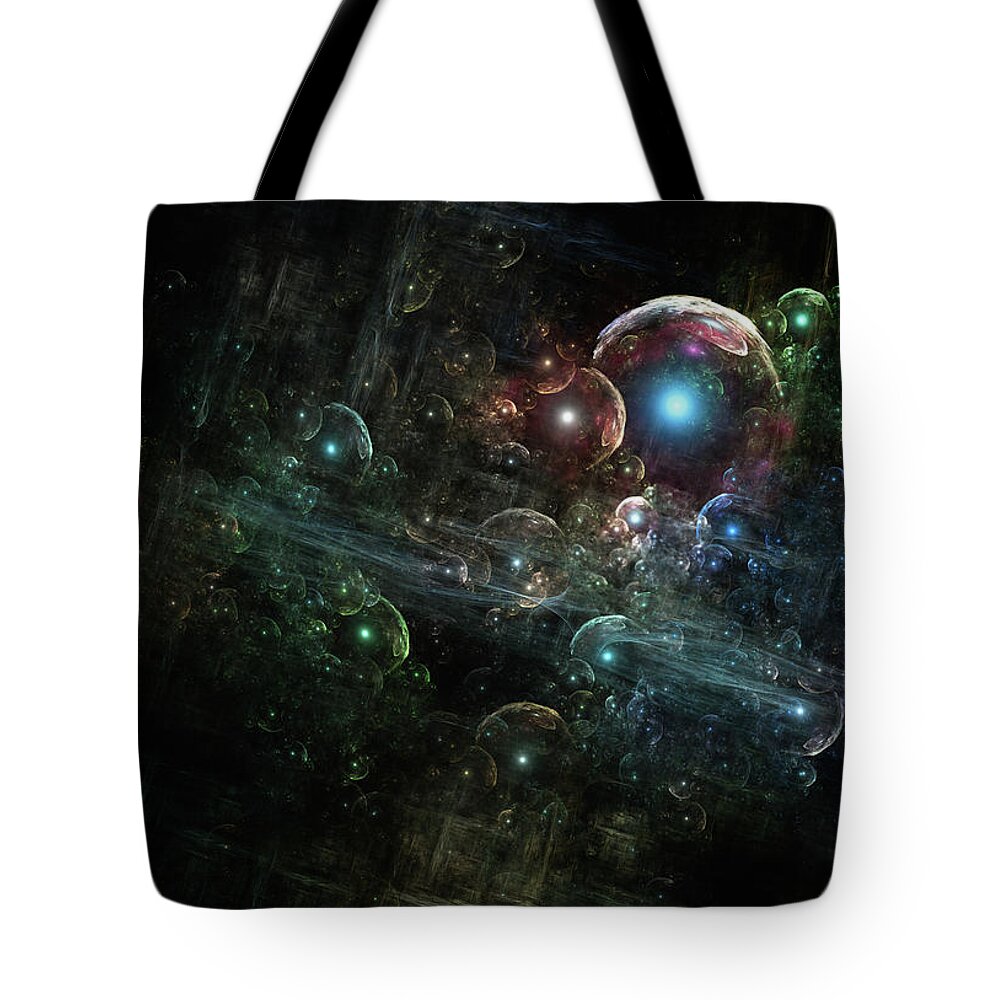 Fractals Tote Bag featuring the digital art Mystery Of The Orb Cluster by Rolando Burbon