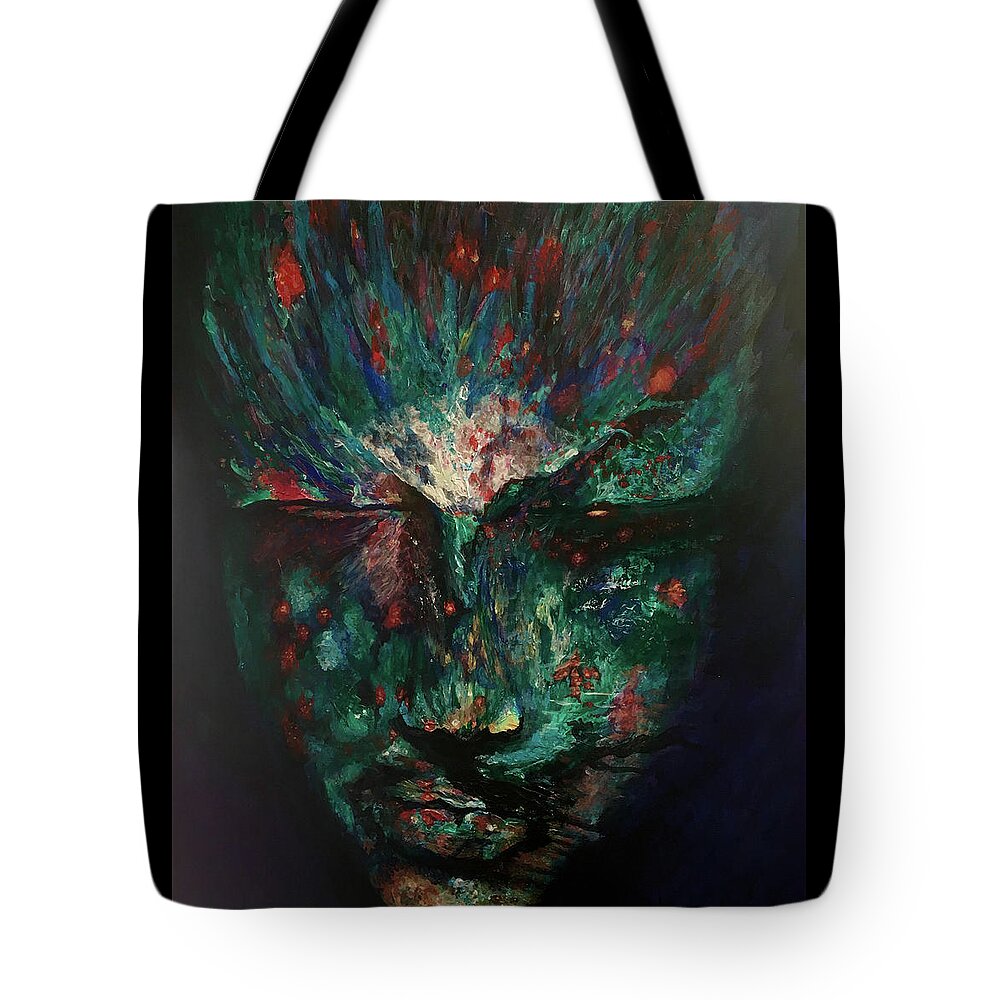 Face Tote Bag featuring the painting Mystical Me by Toni Willey