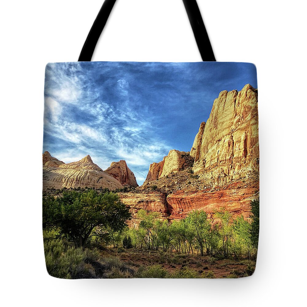 Landscape Tote Bag featuring the photograph Nature's grandeur by Gaye Bentham