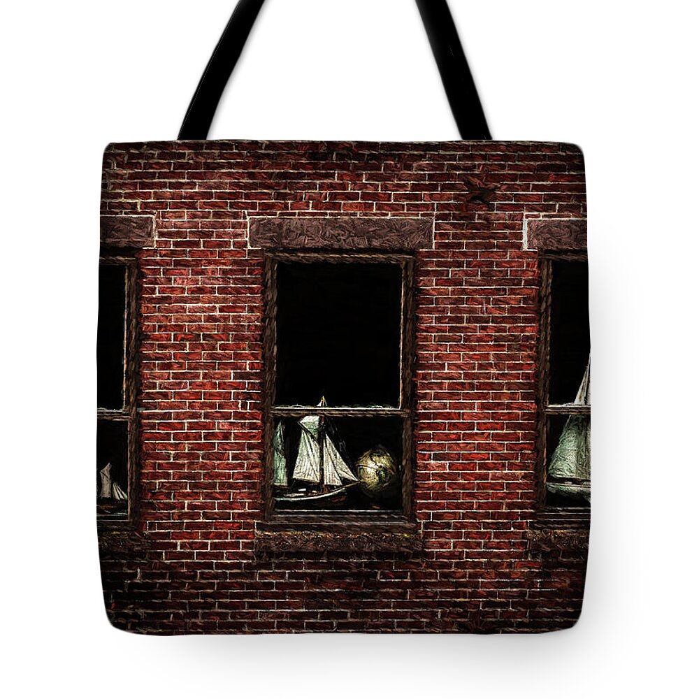 Nautical Tote Bag featuring the digital art Nautical Windows by Barry Wills