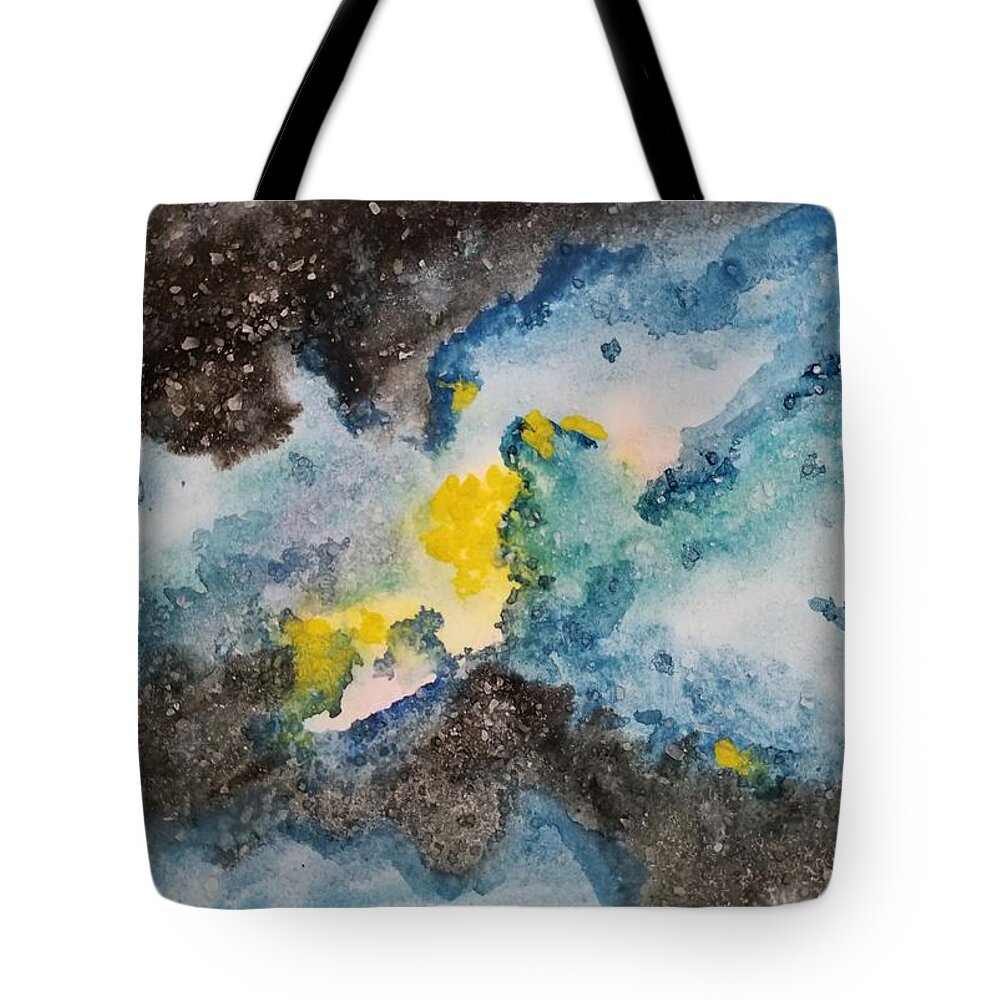 Watercolor Tote Bag featuring the painting Nebula Q by PJQandFriends Photography