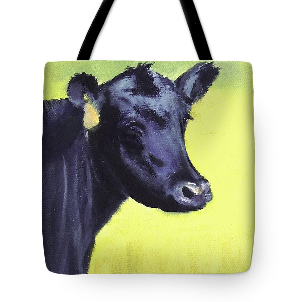 Cow Tote Bag featuring the painting Nelson's Cow by Marsha Karle