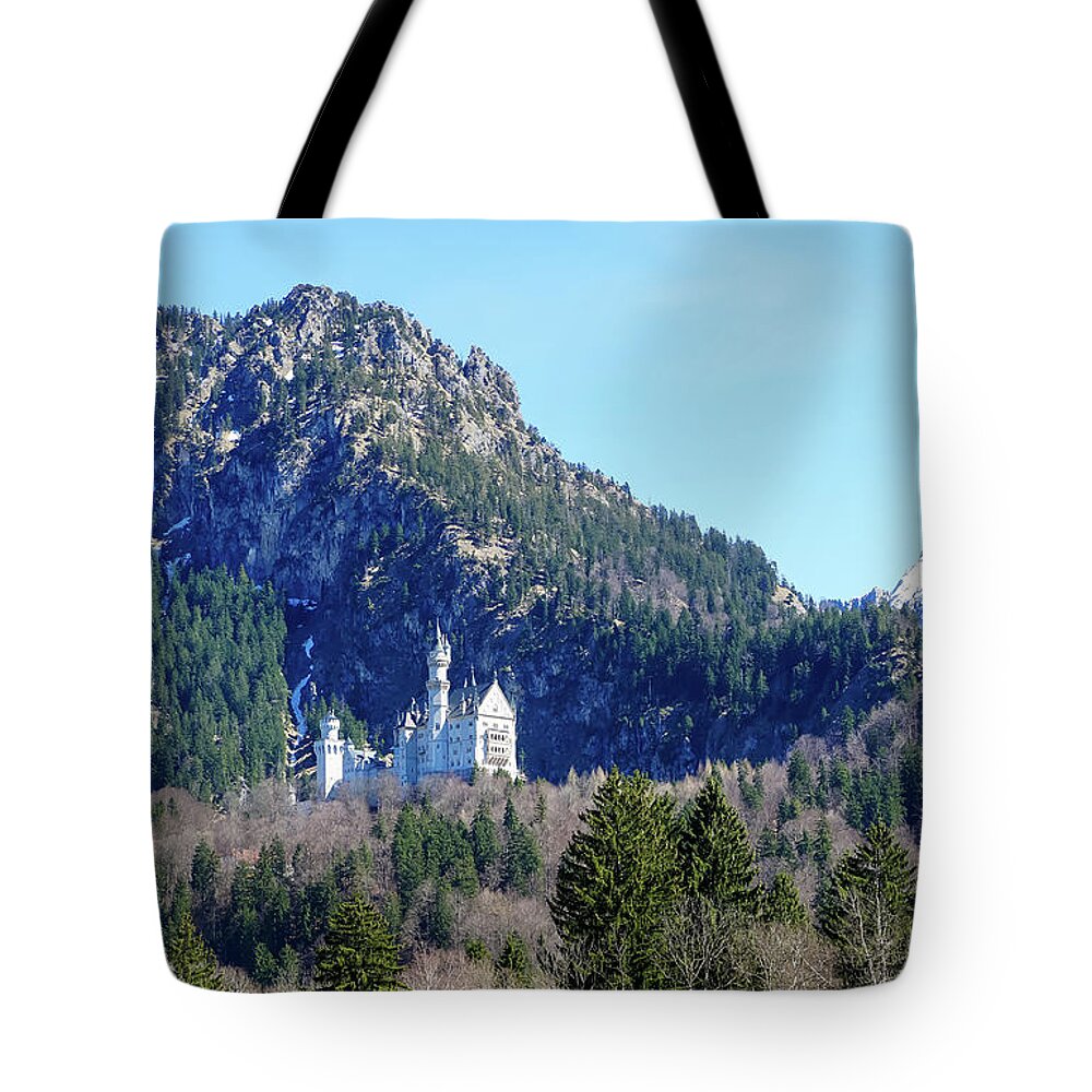 Bavaria Tote Bag featuring the photograph Neuschwanstein Castle on the Hill 1 by Dawn Richards