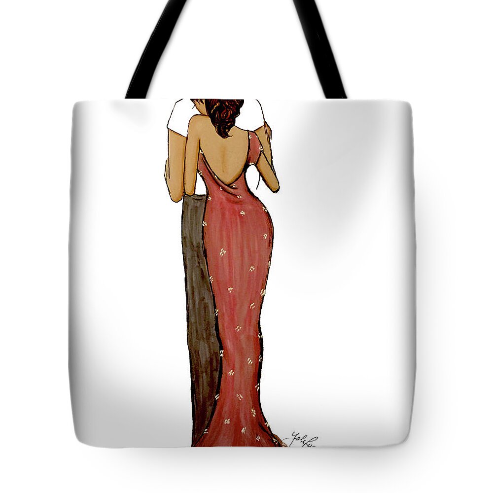 Licensing Tote Bag featuring the mixed media Never Let Go - Fair Skintone by Yolanda Holmon