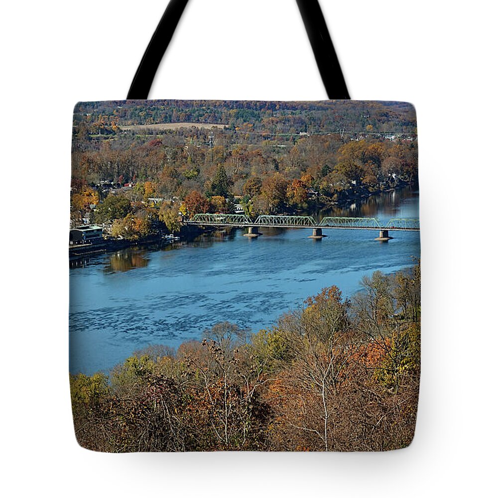 New Hope Tote Bag featuring the photograph New Hope PA from on High by William Jobes