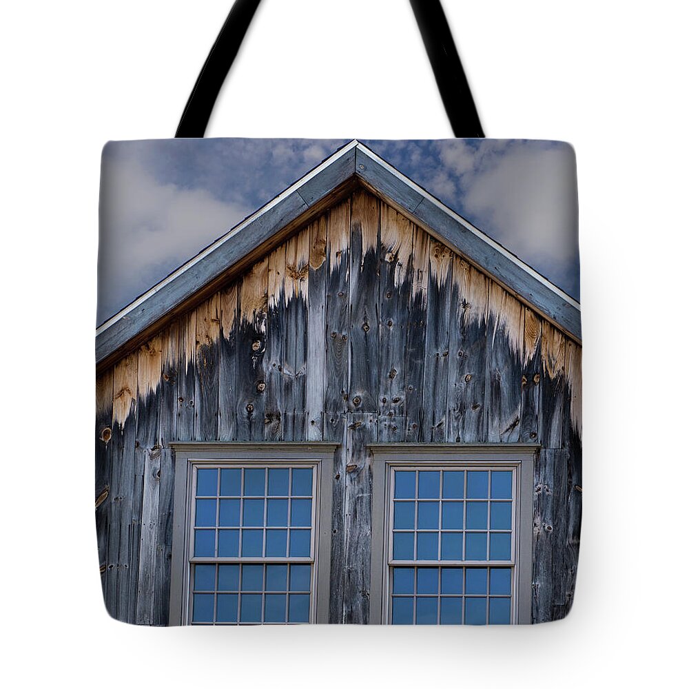 Barn Tote Bag featuring the photograph New Windows on Old Barn by Phil Cardamone