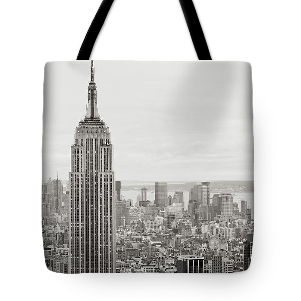 Lower Manhattan Tote Bag featuring the photograph New York - Aerial View Of Manhattan by Chrisp0