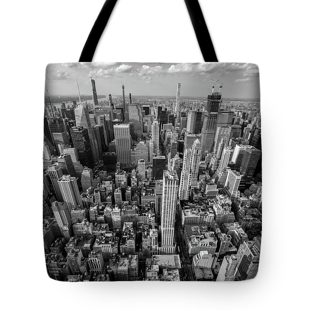 Chrysler Building Tote Bag featuring the photograph New York City Black White by Crystal Wightman