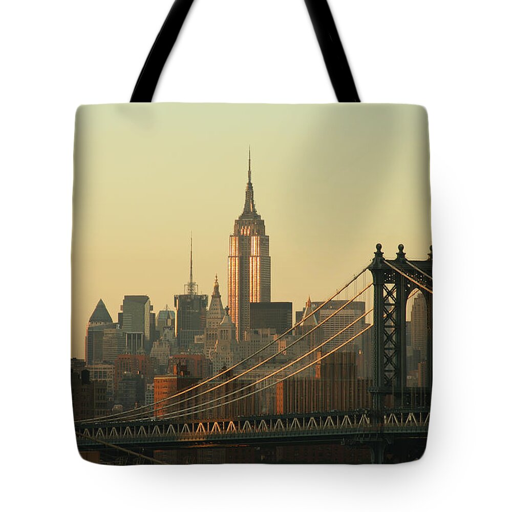 The New York Sunrise Tote, Leather Tote Bag, Handmade