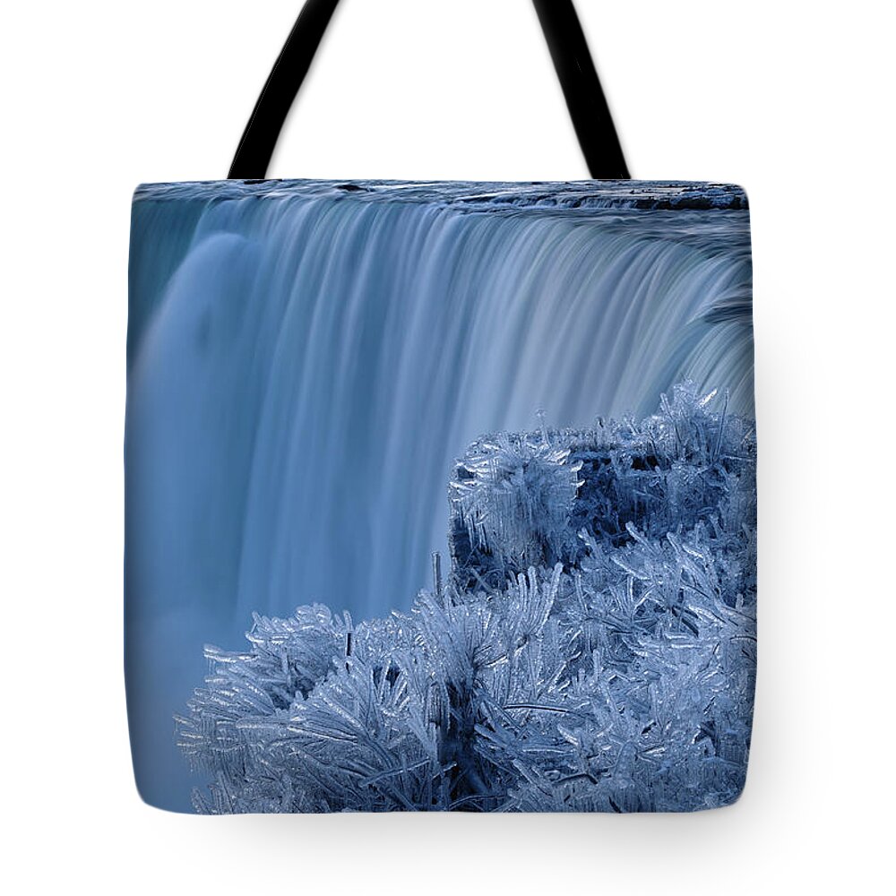 Tranquility Tote Bag featuring the photograph Niagara Falls Ice by Jamie De Pould