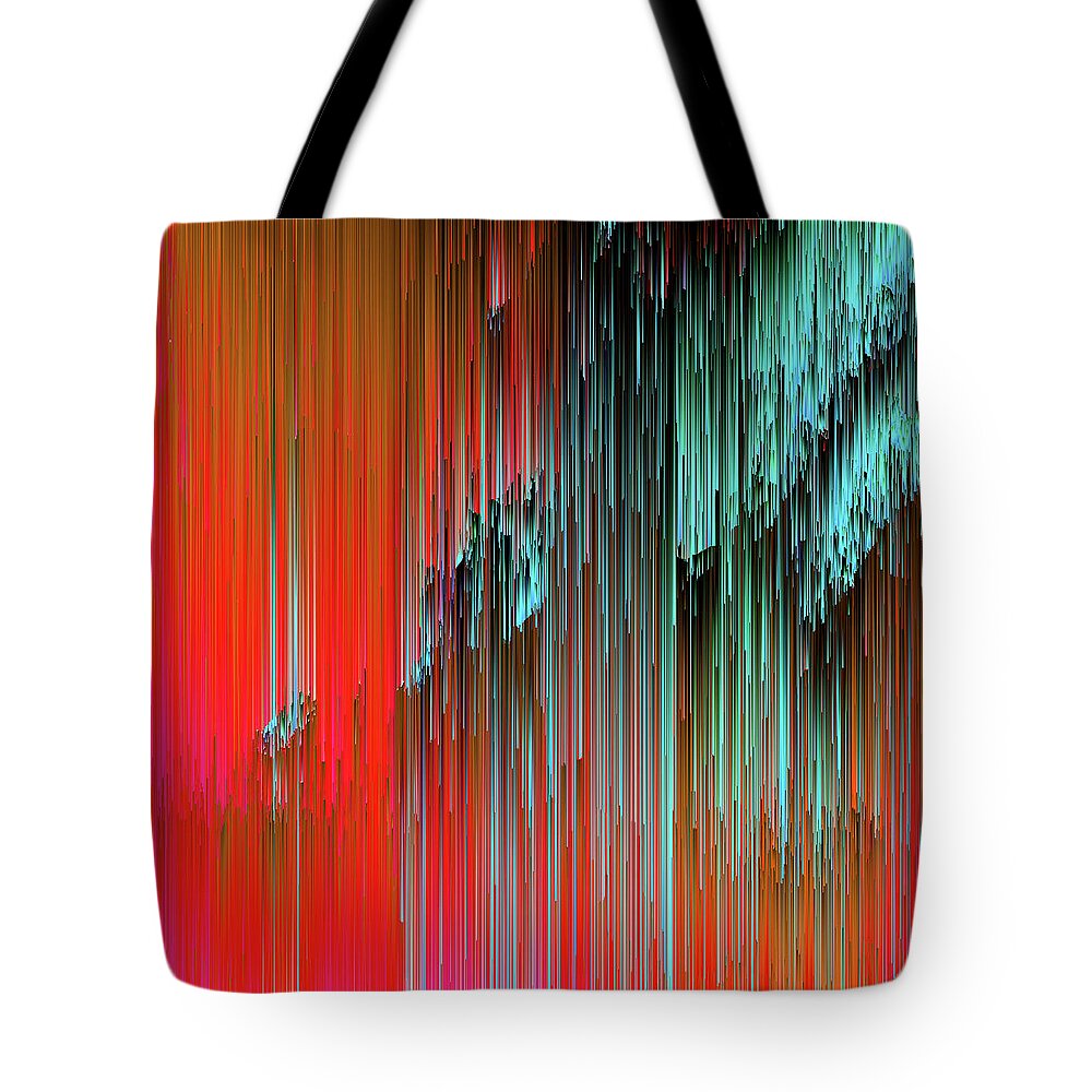 Glitch Tote Bag featuring the digital art Nice Day for a Walk by Jennifer Walsh