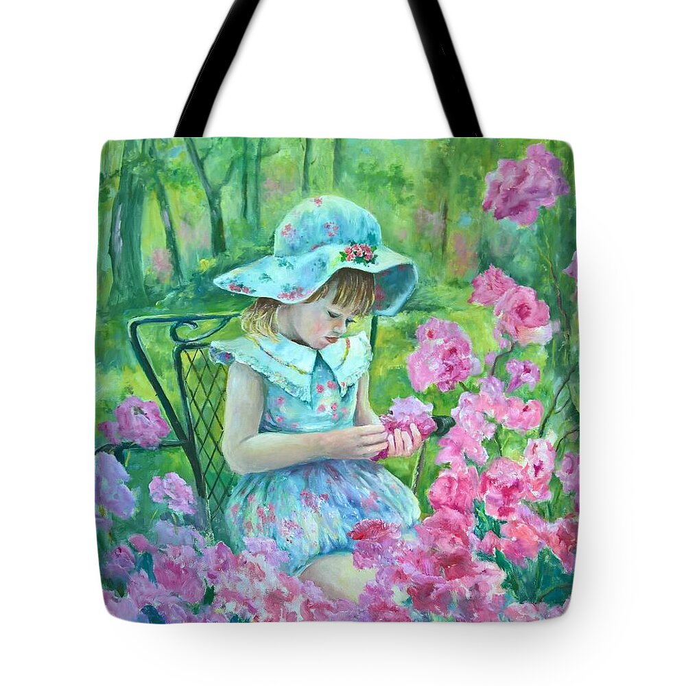 Children Tote Bag featuring the painting Nicole by ML McCormick