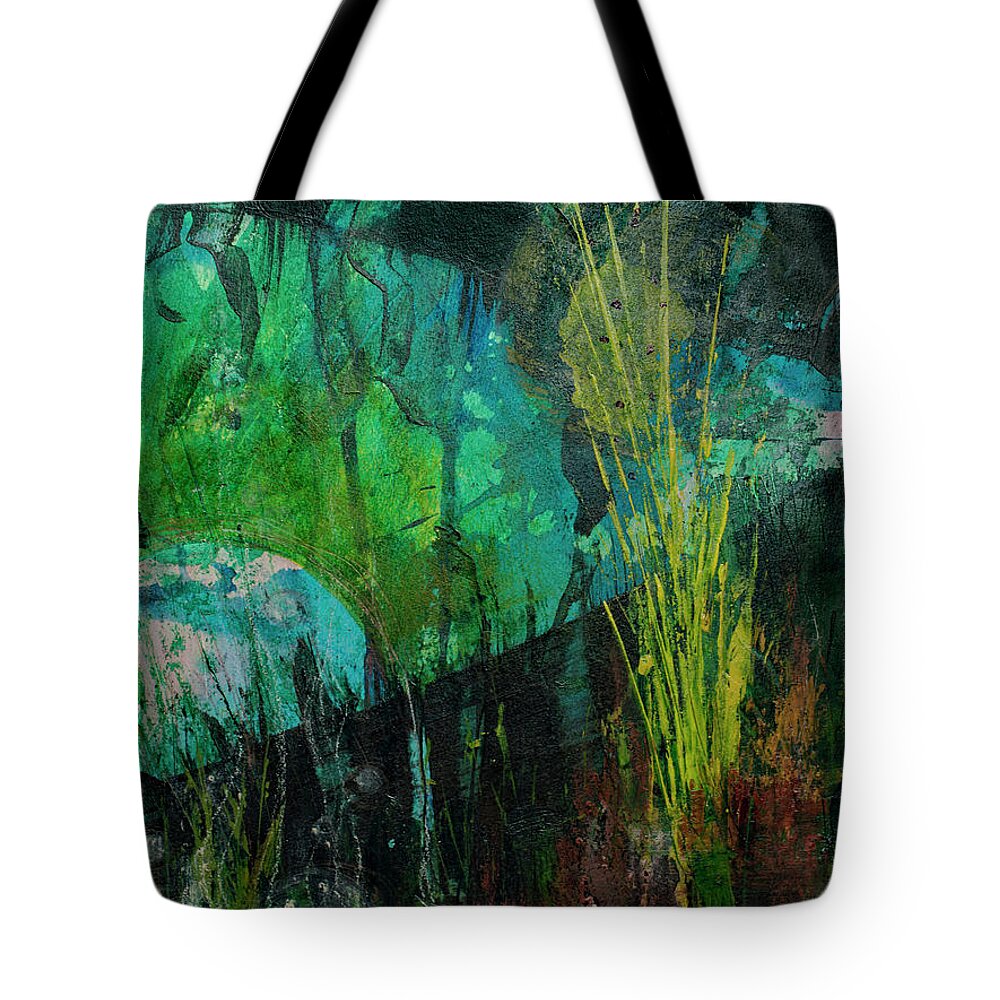 Watercolor Tote Bag featuring the painting Night Garden by Augenwerk Susann Serfezi