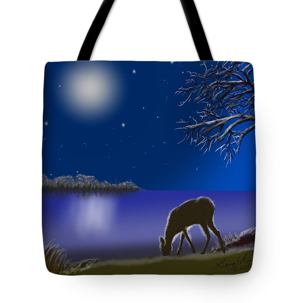 Night Tote Bag featuring the digital art Night Glow by Gary F Richards