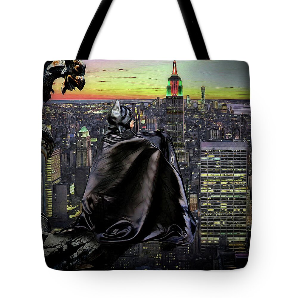 Bat Tote Bag featuring the photograph Night Of The Bat Man by Jon Volden