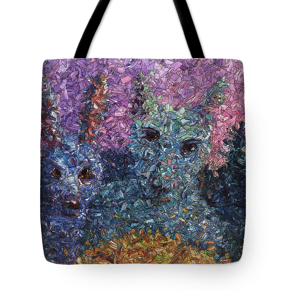 Night Tote Bag featuring the painting Night Offering by James W Johnson