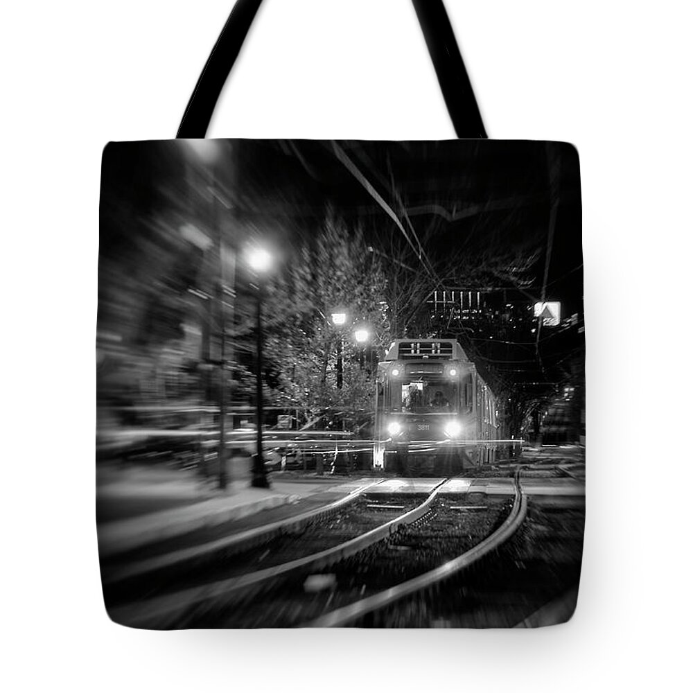 Boston Subway Tote Bag featuring the photograph Night Train - Boston T Stop by Joann Vitali