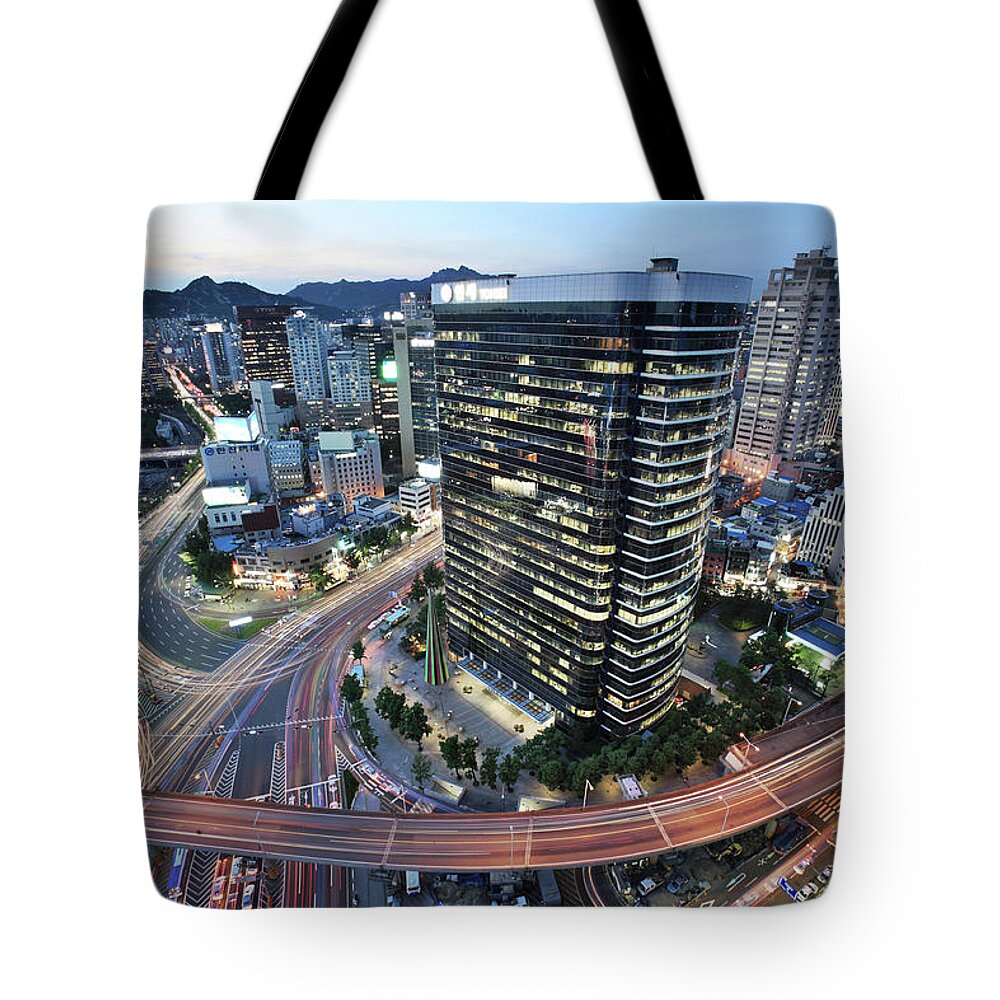 Seoul Tote Bag featuring the photograph Nightview Seoul. Korea by 60characters