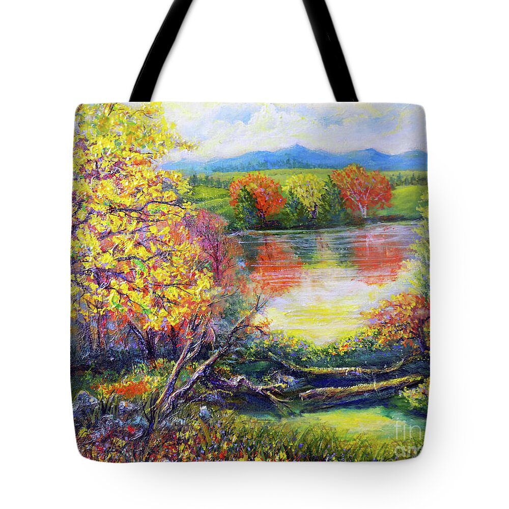 Nixon Tote Bag featuring the painting Nixon's A Glorious View Of Fall by Lee Nixon