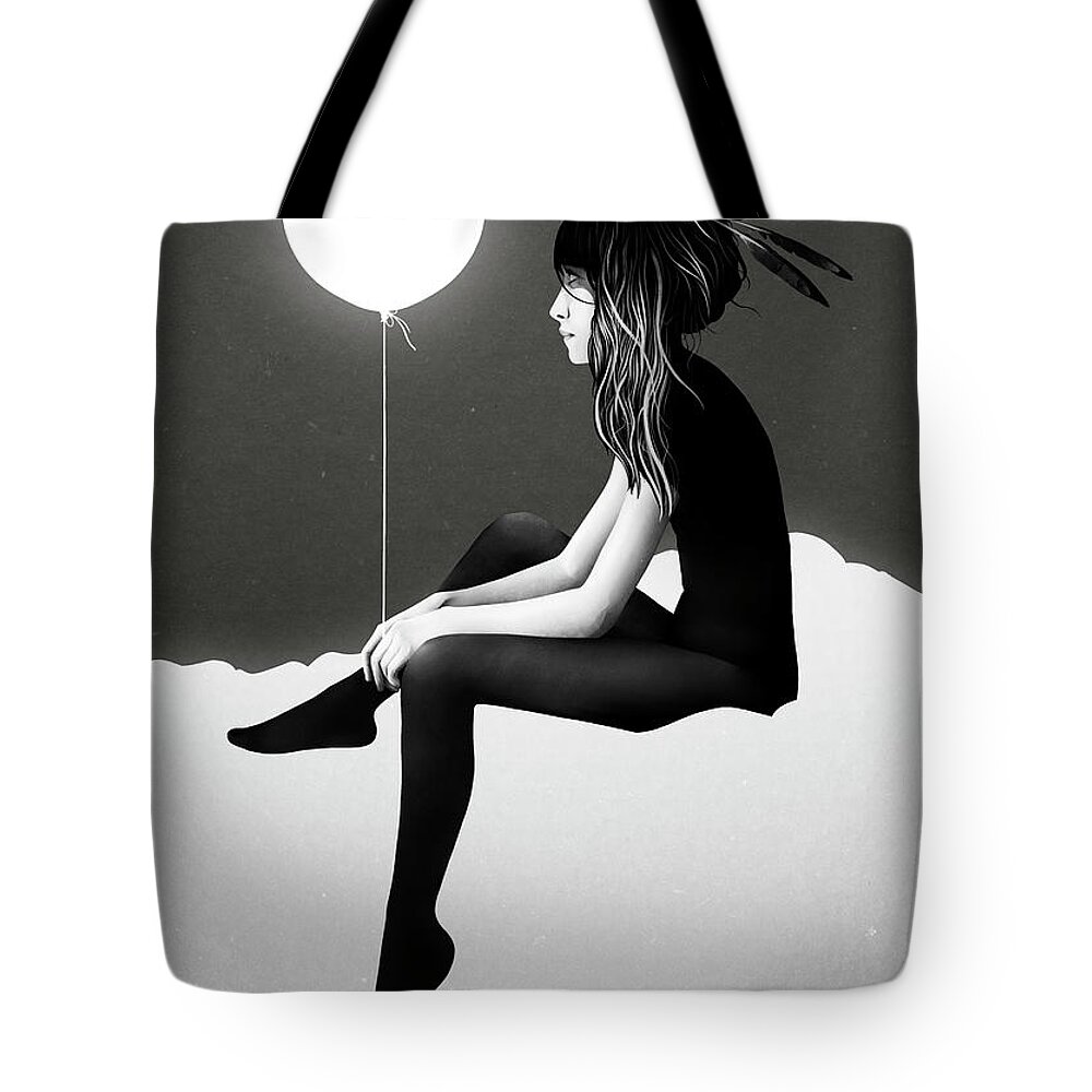 Girl Tote Bag featuring the digital art No Such Thing As Nothing By Night by Ruben Ireland