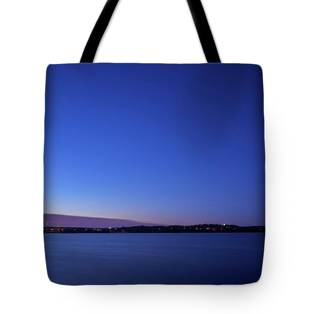 Finland Tote Bag featuring the photograph Nokia city by night by Jouko Lehto
