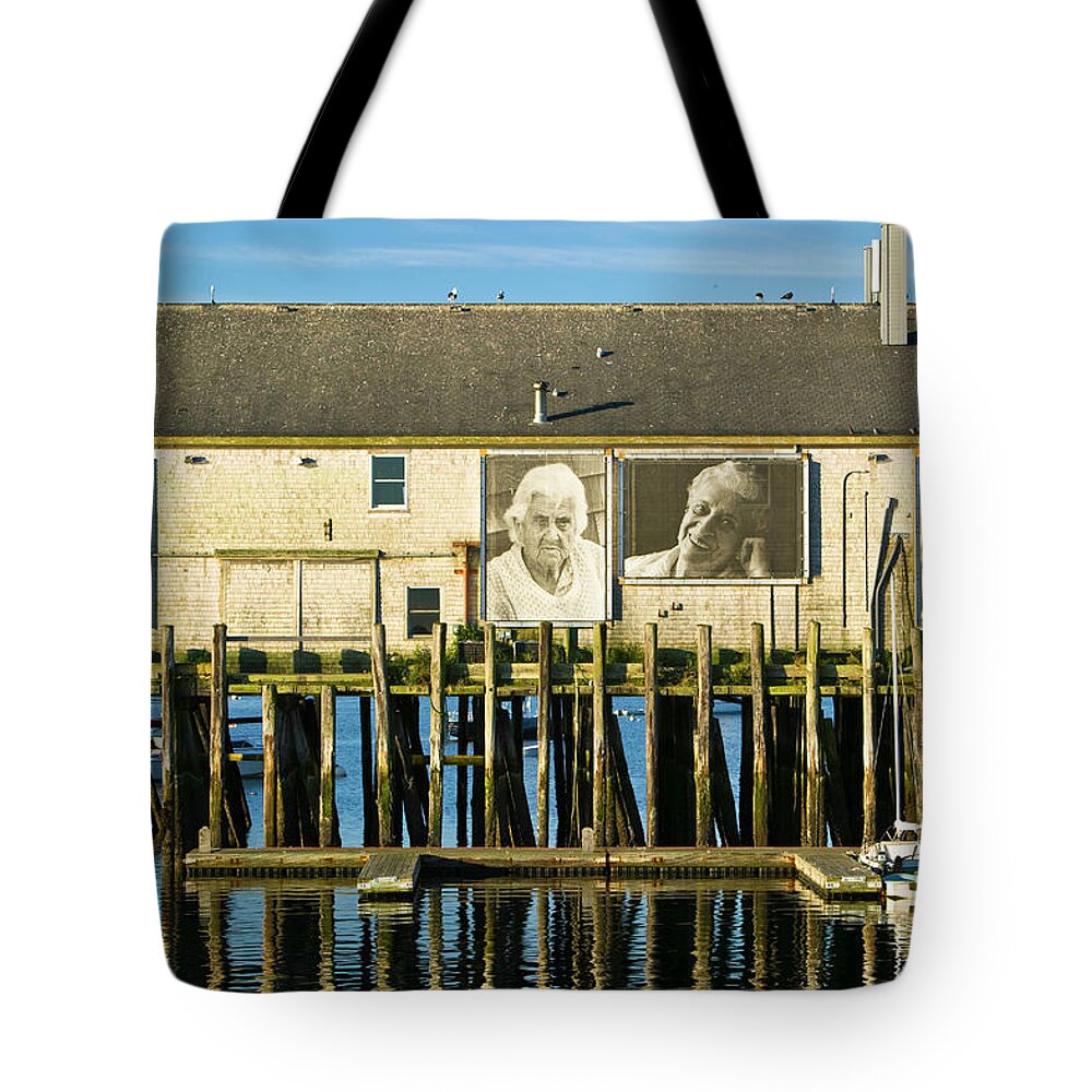 Estock Tote Bag featuring the digital art Norma Holt Photo Exhibit, Cape Cod, Ma by Walter Bibikow