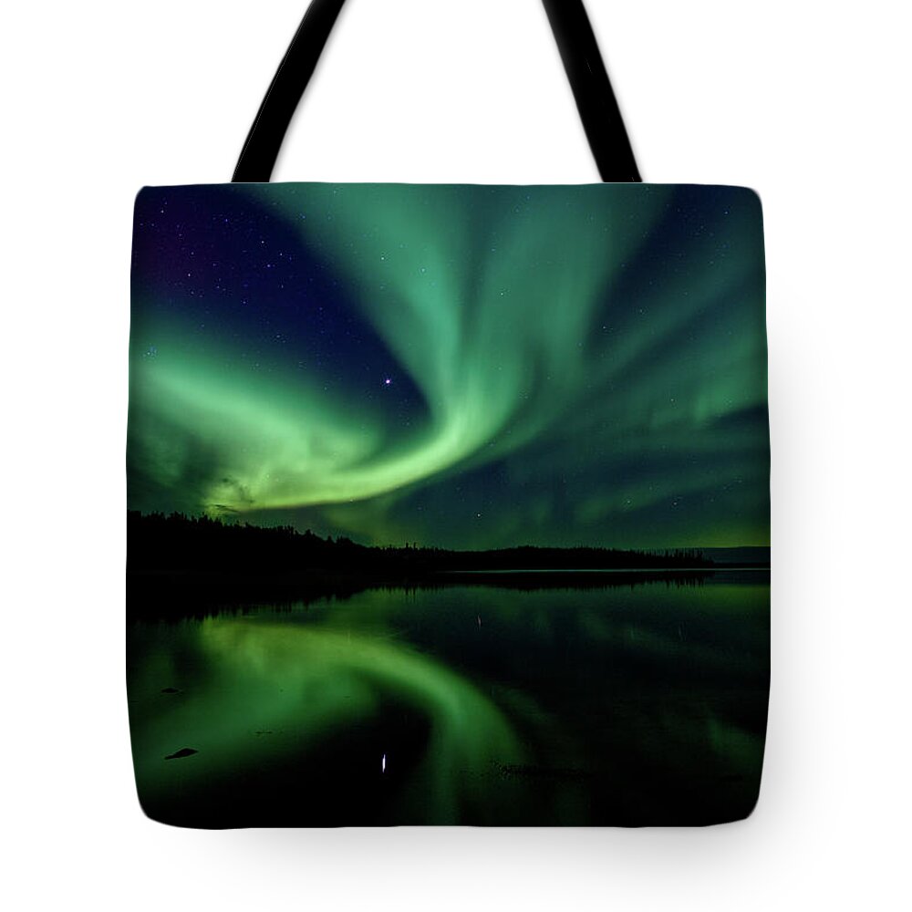 Tranquility Tote Bag featuring the photograph Northern Lights Aurora Boreal by Steve Schwarz
