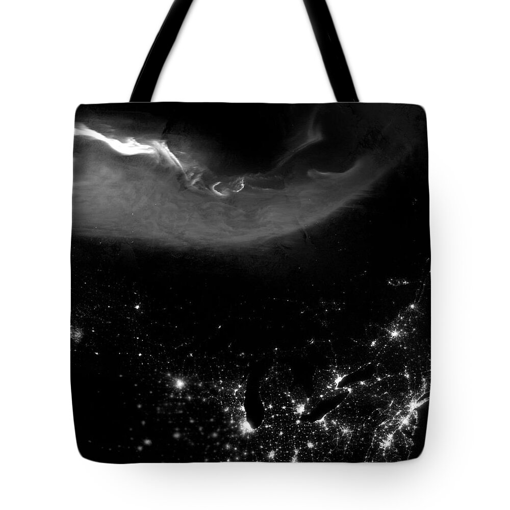 Background Tote Bag featuring the painting Northern Lights by Celestial Images