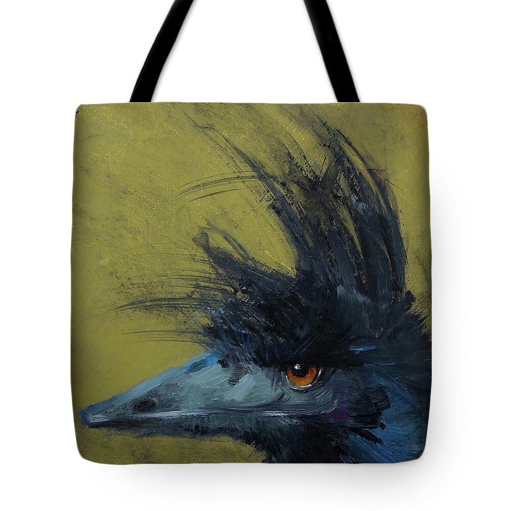Emu Tote Bag featuring the painting Not Funny by Jani Freimann