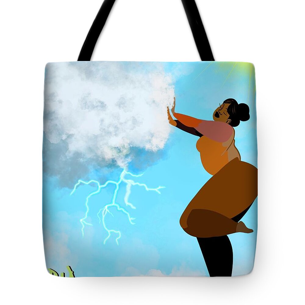 Thick Tote Bag featuring the digital art Not Today by Artist RiA