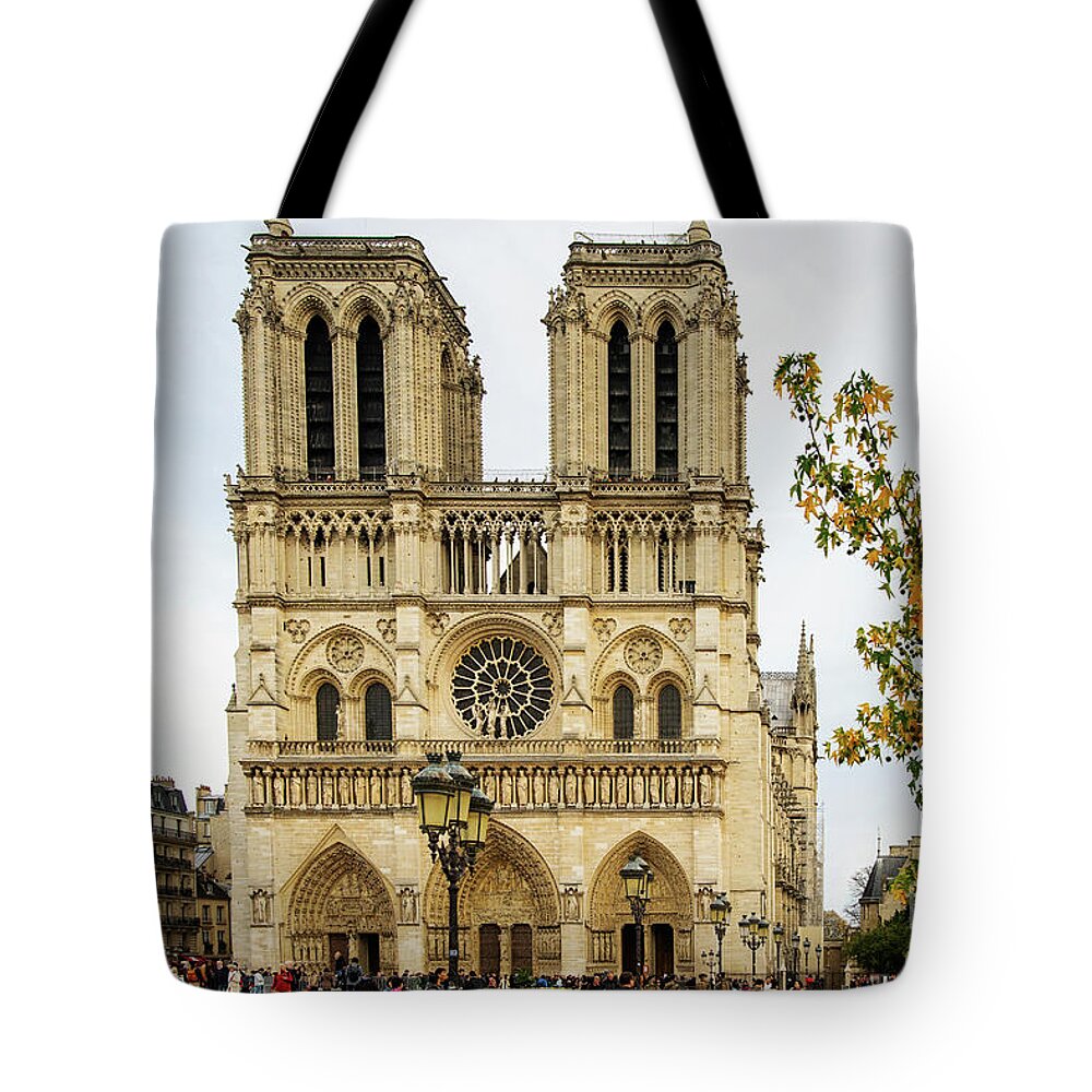 Notre Dame Cathedral Paris France Tote Bag featuring the photograph Notre Dame Cathedral Paris France by Wayne Moran