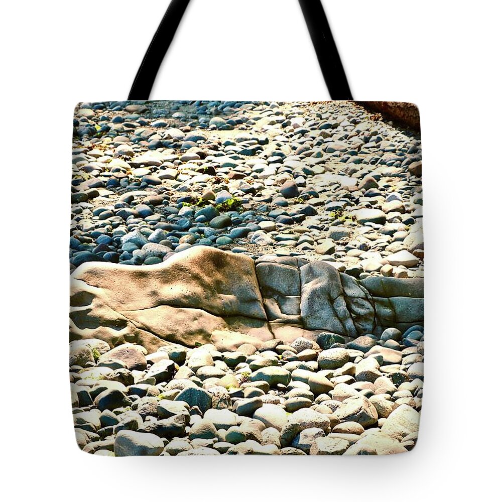 The Rock Appeared To Come Out Of The Rocks The Beach. Softer As If Polished Over Time Tote Bag featuring the photograph Nude Rock on WhaleBone Beach by Brian Sereda