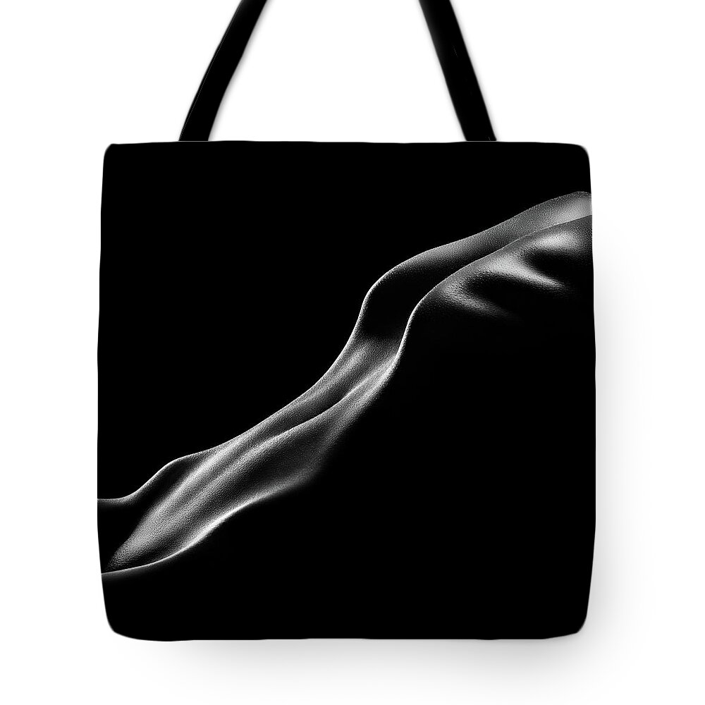 Woman Tote Bag featuring the photograph Nude woman bodyscape 10 by Johan Swanepoel