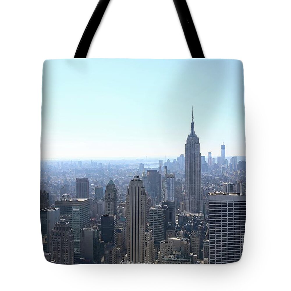 Nyc Tote Bag featuring the photograph NYC Skyline Empire State Architecture by Chuck Kuhn
