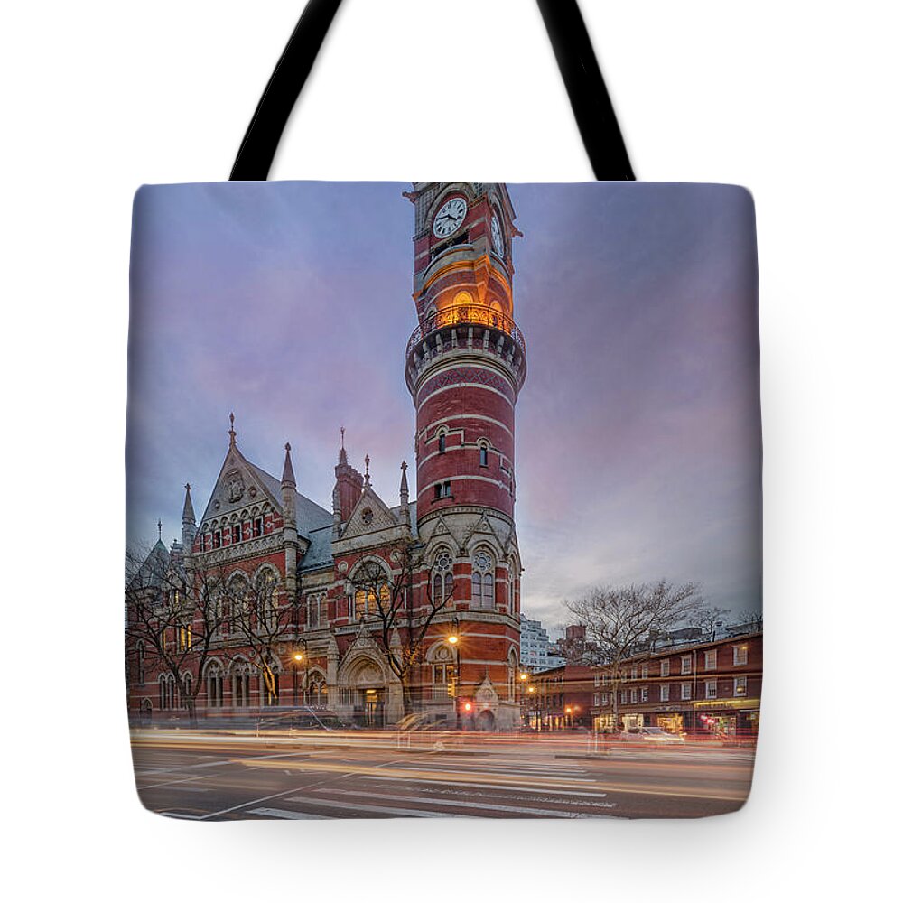 Nypl Tote Bag featuring the photograph NYPL Jefferson Market Branch by Susan Candelario