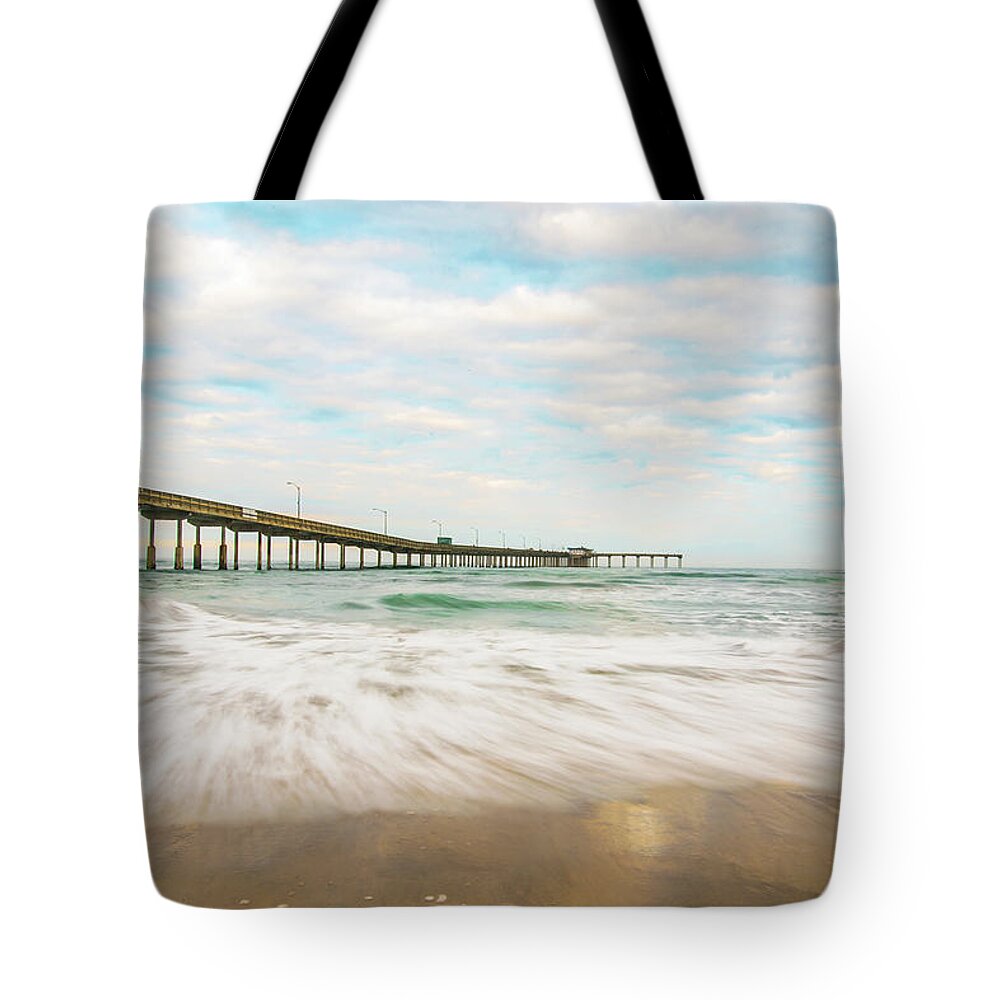 Landscape Tote Bag featuring the photograph Ocean Beach Pier at sunrise by Local Snaps Photography