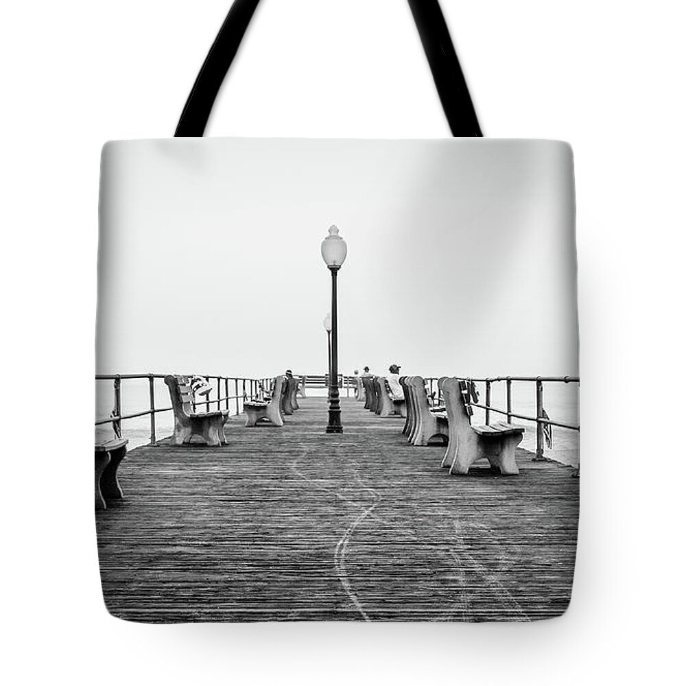 Beach Tote Bag featuring the photograph Ocean Grove Pier 1 by Steve Stanger