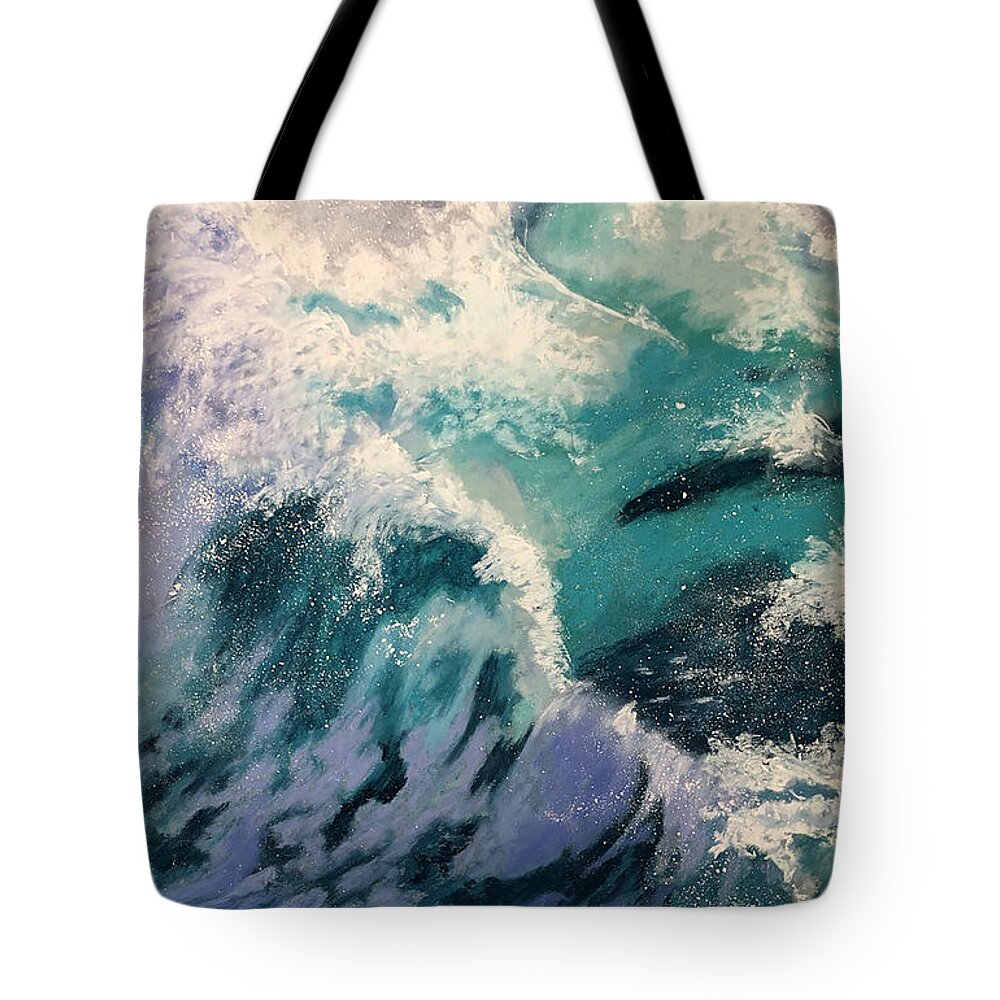 Ocean Scene Tote Bag featuring the pastel Ocean Scene 1 by Gerry Delongchamp