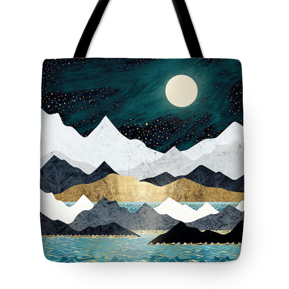 Ocean Tote Bag featuring the digital art Ocean Stars by Spacefrog Designs