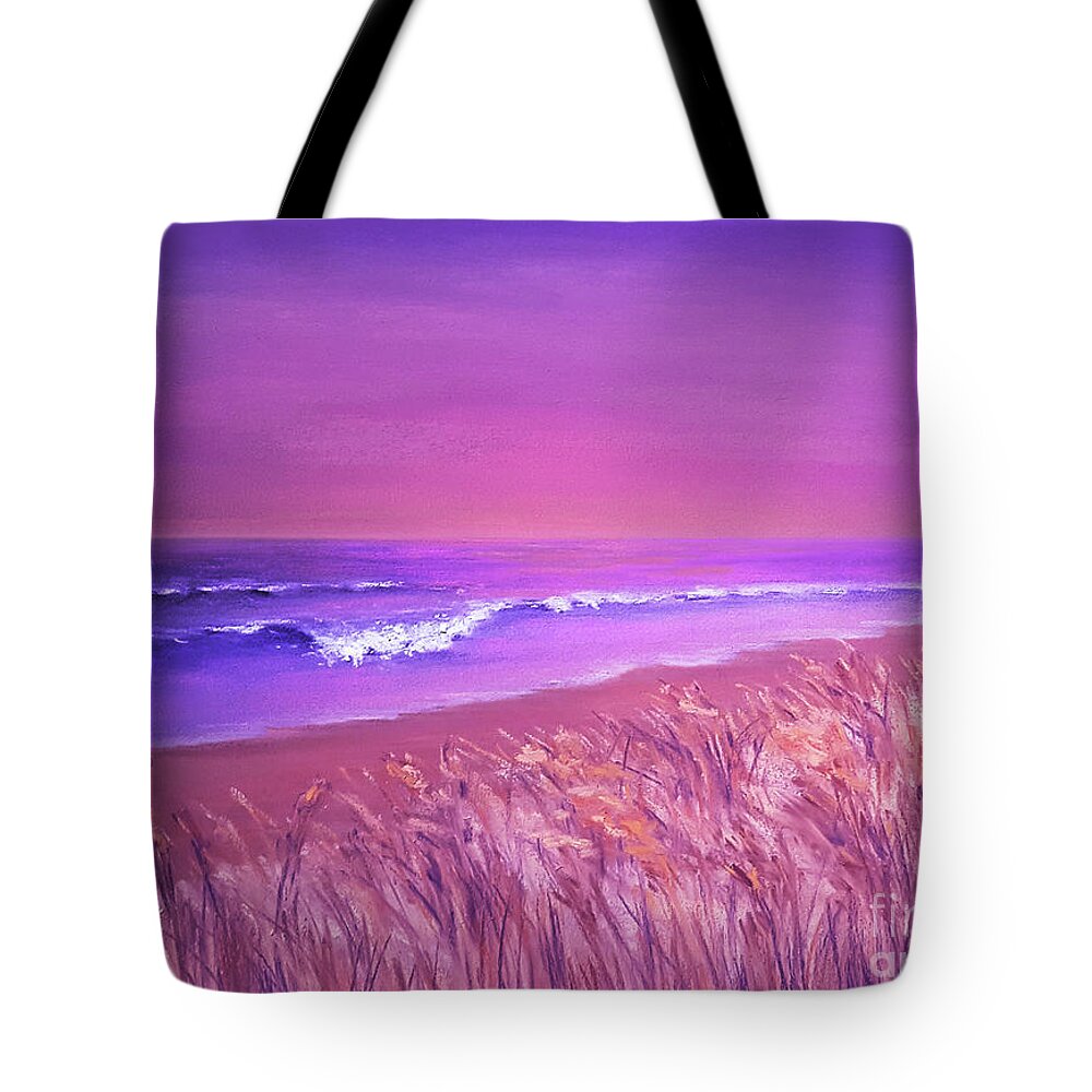 Sunset Tote Bag featuring the painting When the Sunset Kisses the Ocean by Yoonhee Ko