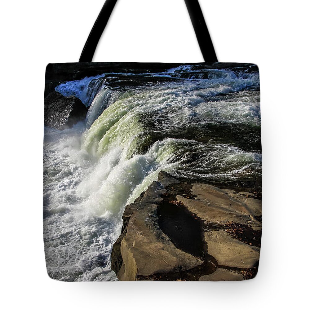 Cascades Tote Bag featuring the photograph Ohiopyle Falls 1 by Dawn Richards