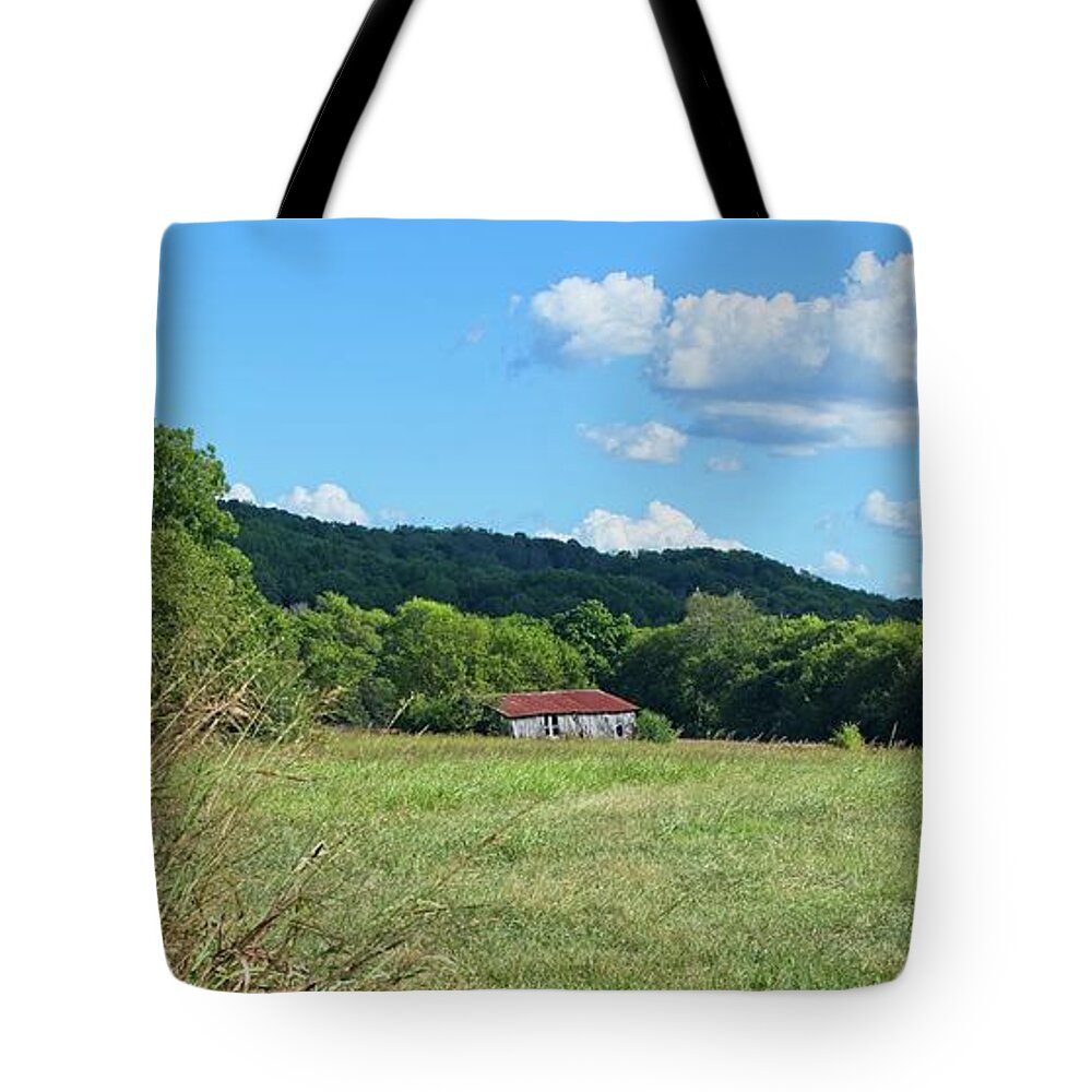 Landscape Tote Bag featuring the photograph Old Barn 2 by John Benedict